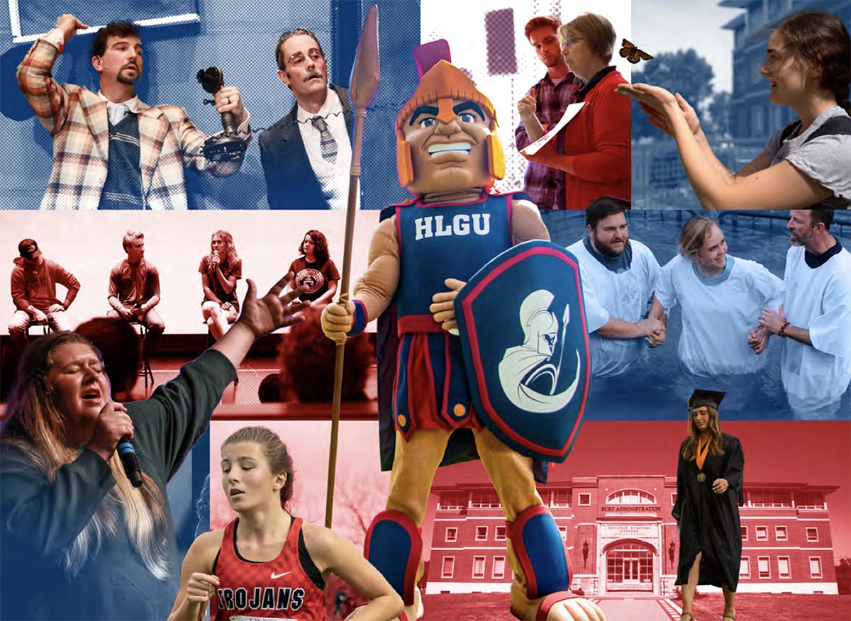 collage of students in various activities, including sports, graduation, and education